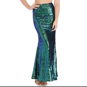 Windsor Green Sequin Skirt